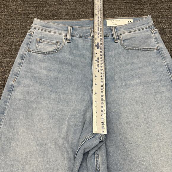 Rag & Bone Jeans Women 30 Serena High Rise Wide Leg Light Wash Raw Hem Denim - Picture 6 of 11